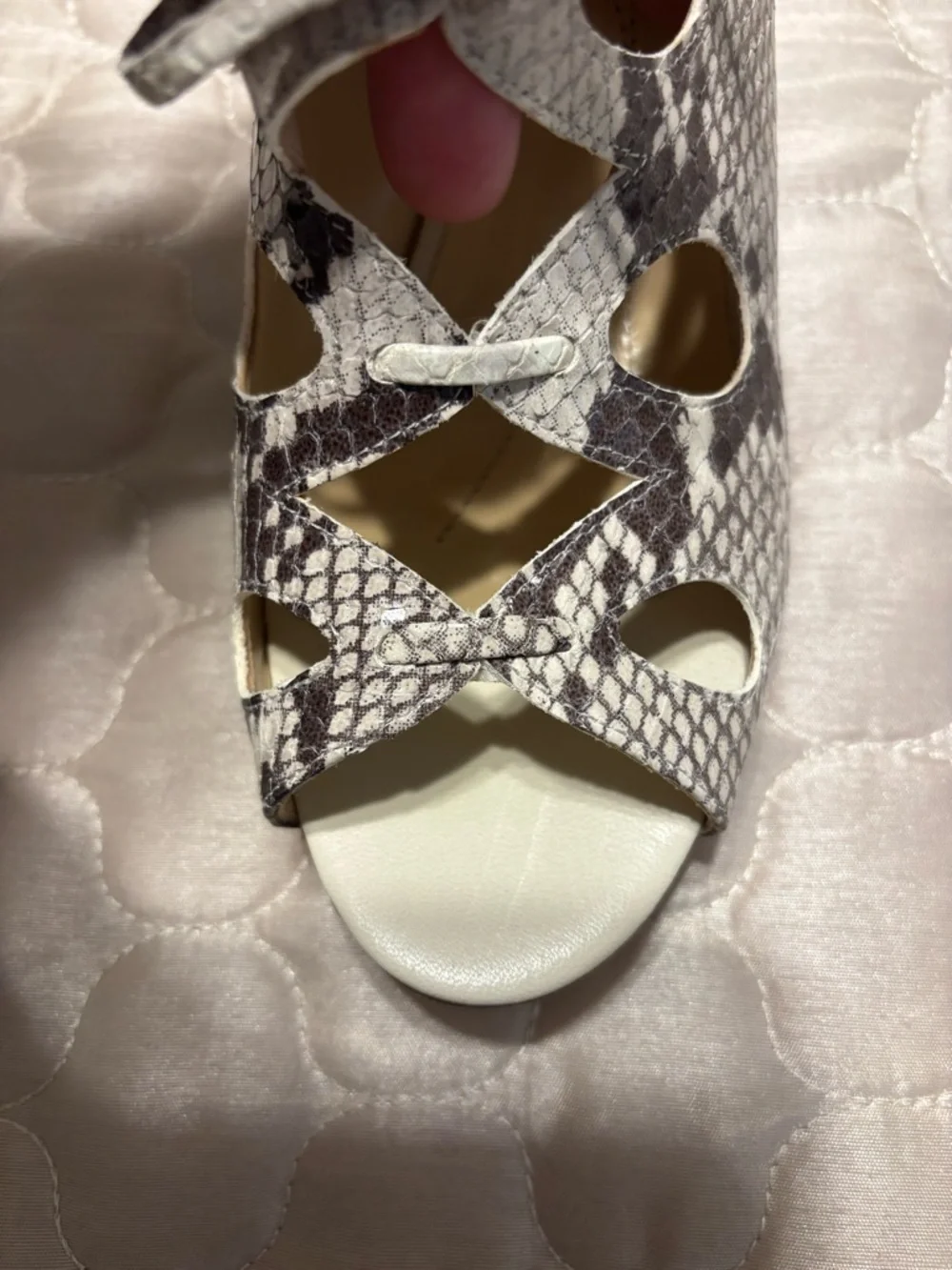 Kate Spade Snakeskin Lace-Up Slingback Heels 8.5 Made in Italy $330 NEW - Picture 5 of 11